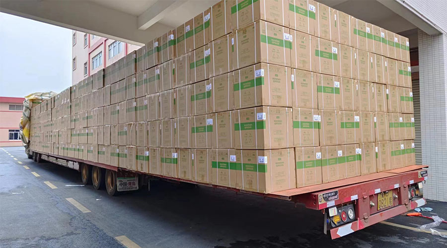 場面壯觀！國內(nèi)某知名品牌客戶2000臺波輪洗衣機(jī)高效裝柜完畢