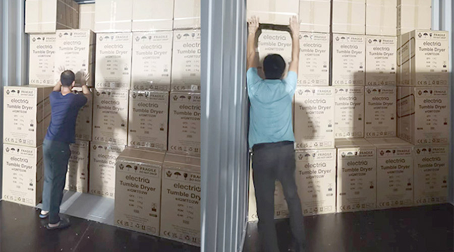 講效率！快速完成英國客戶Electriq衣物烘干機(jī)裝柜出貨任務(wù)
