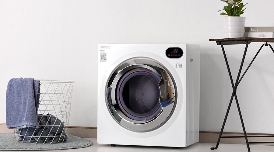 自然晾曬過的衣物灰塵多，家用衣物烘干機烘衣更干凈！