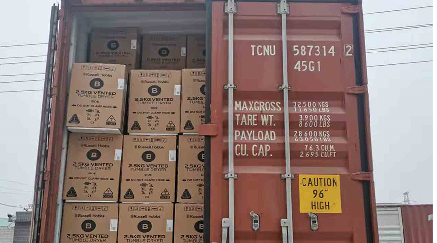 年底沖刺！順利完成英國Russell hobbs客戶的滾筒干衣機(jī)出貨